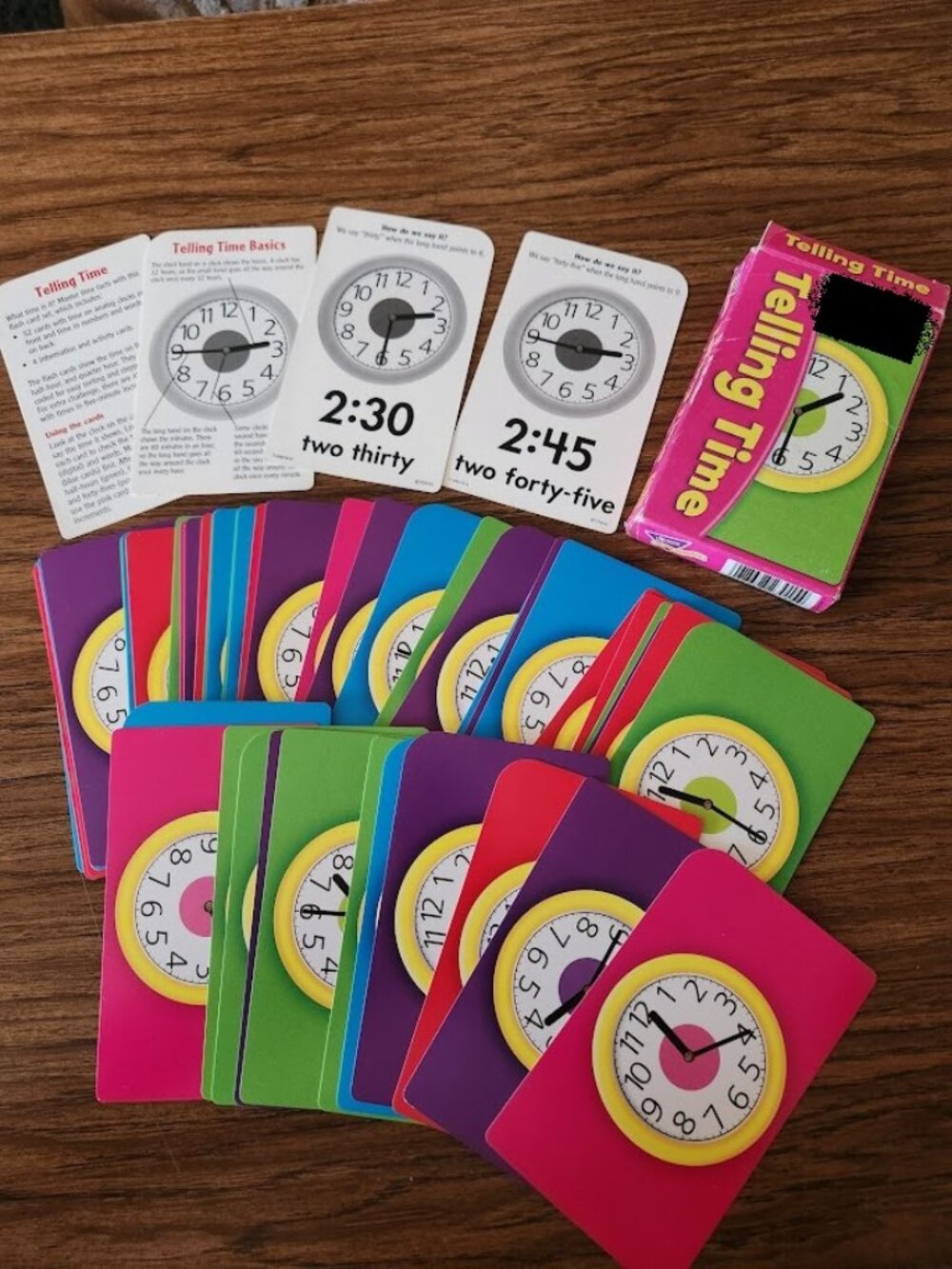Lakeshore Learning Telling Time Pocket Flash Cards Educational Tools Studying Ma